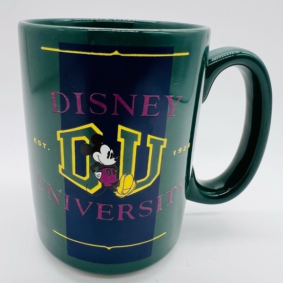 DISNEY HUNTER GREEN DISNEY UNIVERSITY MUG WITH MICKEY MOUSE - Picture 3 of 9